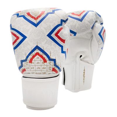 FUJIMAE Guantes Boxeo SakYant II Piel Blanco-Rojo