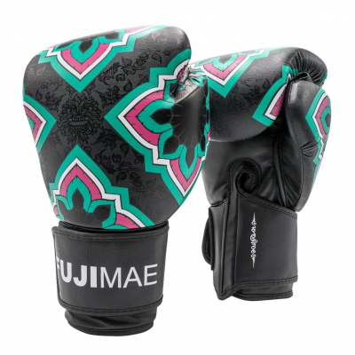 FUJIMAE Guantes Boxeo SakYant Primeskin II Negro-Verde