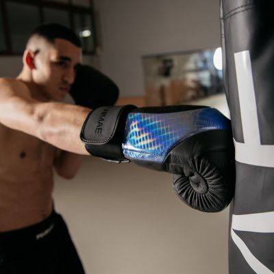 FUJIMAE Guantes Boxeo Sparring Piel QS Black
