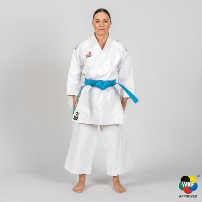 FUJIMAE Jacket Karate Kata Budokan Excellence Blanc-Bleu