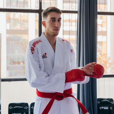 FUJIMAE Jacket Karate Kumite ProWear 2 Fehèr-Piros