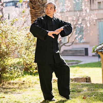 FUJIMAE Linen Kung Fu Pants Schwarz