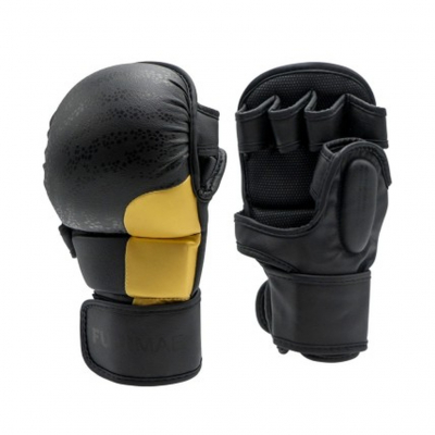 FUJIMAE MMA Sparring Gloves 2 Primeskin Negro-Amarillo