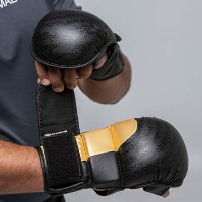 FUJIMAE MMA Sparring Gloves 2 Primeskin Negro-Amarillo