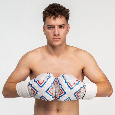 Guantes de Boxeo FUJIMAE SakYant 2 Piel Blanco-Rojo