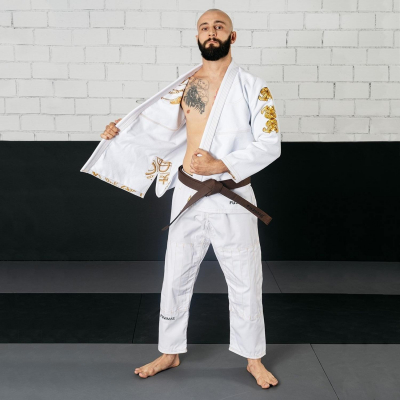 Kimono de BJJ FUJIMAE Shaka 21 QS Blanco-Oro