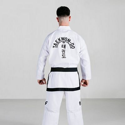 FUJIMAE Training Lite Black Belt ITF Approved Dobok White