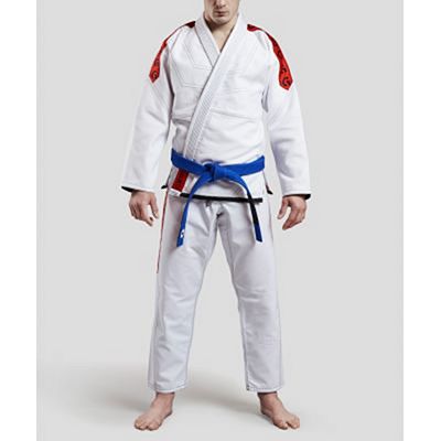 Gr1ps Classic Jiu Jitsu Gi Branco-Vermelho