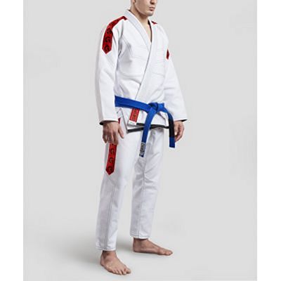 Gr1ps Classic Jiu Jitsu Gi Branco-Vermelho