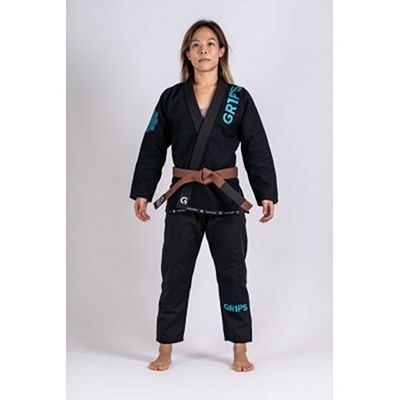 Gr1ps Ladies Jiu Jitsu Kimono Primero Competition Noir-Bleu Ciel