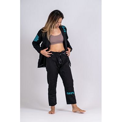 Gr1ps Ladies Jiu Jitsu Kimono Primero Competition Noir-Bleu Ciel