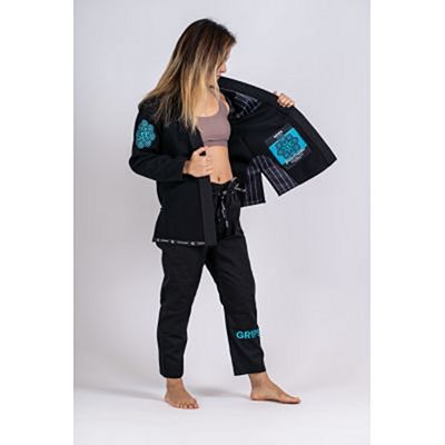 Gr1ps Ladies Jiu Jitsu Kimono Primero Competition Preto-Celeste