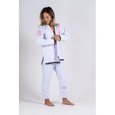 Gr1ps Kimono Jiu Jitsu Mujer Primero Competition Blanco-Rosa