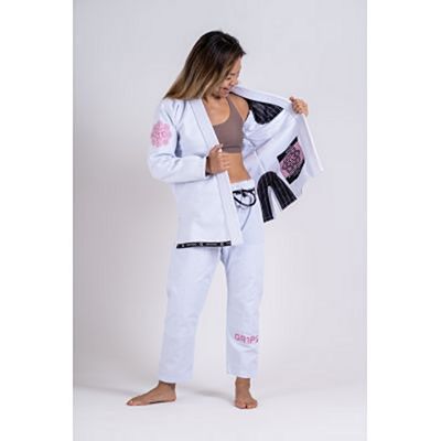 Gr1ps Kimono Jiu Jitsu Mujer Primero Competition Blanco-Rosa