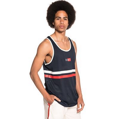 Grimey Ashe Mesh Tank Top Navy Blue