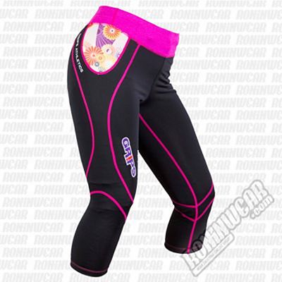 Grips Athletics Woman Leggings Power Flower Schwarz