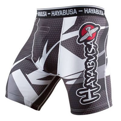 Hayabusa Metaru 47 Silver Compression Shorts Noir-Blanc