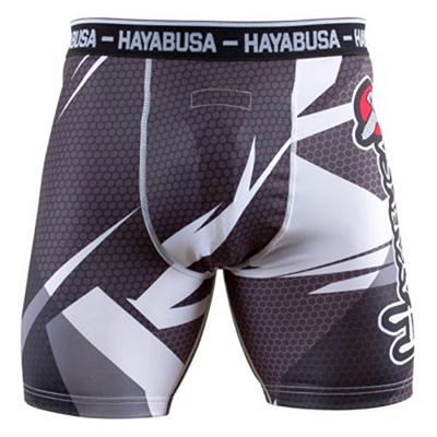 Hayabusa Metaru 47 Silver Compression Shorts Negro-Blanco