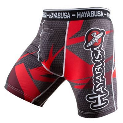 Hayabusa Metaru 47 Silver Compression Shorts Black-Red