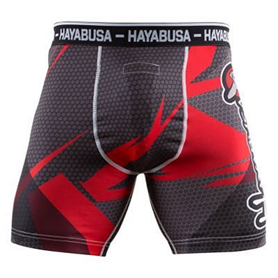 Hayabusa Metaru 47 Silver Compression Shorts Noir-Rouge