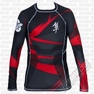 Hayabusa Metaru Rashguard L/S Schwarz-Rot