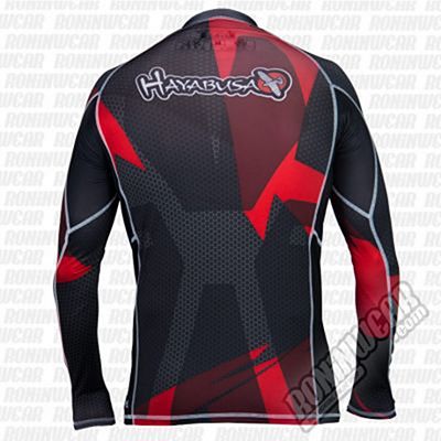 Hayabusa Metaru Rashguard L/S Negro-Rojo