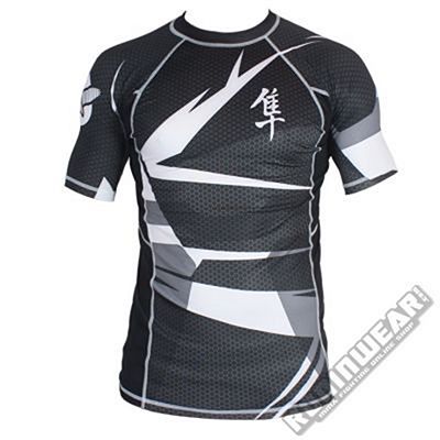 Hayabusa Metaru Rashguard S/S Schwarz-weiß