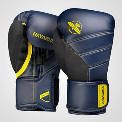 Hayabusa T3 Boxing Gloves Navy Blue-Yellow