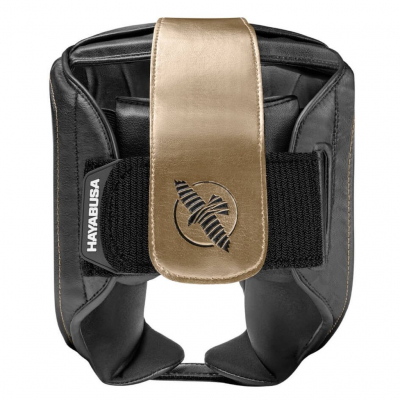 Hayabusa T3 Chinless Boxing Headguard Preto-Dourado