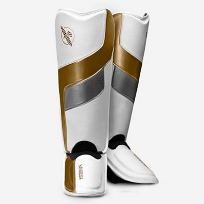 Hayabusa T3 Full-Back Shinguards Branco-Dourado