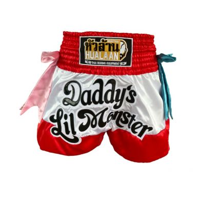 HuaLaan Dady Short Muay Thai Bianco-Rosso