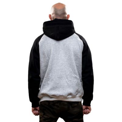 HuaLaan Hoodie Retro Logo Grau-Schwarz