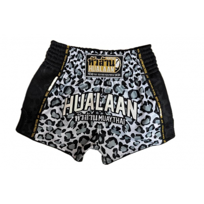 HuaLaan Leopard Muay Thai Shorts Noir-Blanc
