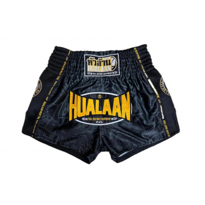 HuaLaan Strong Heart Muay Thai Shorts Noir-Jaune