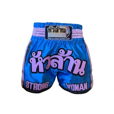 HuaLaan Strong Woman Muay Thai Short Azul-Rosa