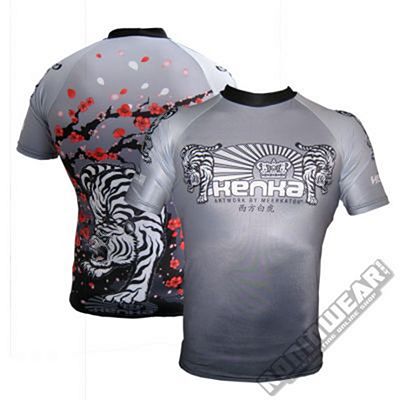 Kenka White Tiger Rashguard S/S Grigio