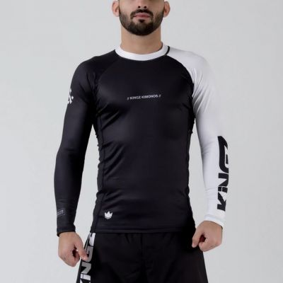 Kingz OE L/S BJJ Rash Guard Nero-Bianco