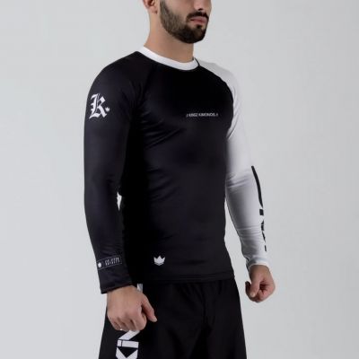 Kingz OE L/S BJJ Rash Guard Nero-Bianco