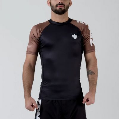 Kingz Ranked Performance S/S Rash Guard Brown
