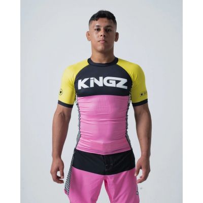 Kingz Retro S/S Rashguard Fekete-Ròzsaszìn