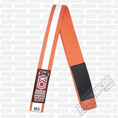 KOARENA Kids IBJJF Belt Orange-Blanc