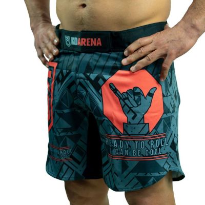 KOARENA Be Cool Fight Shorts Cinza-Vermelho