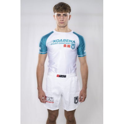 KOARENA Fast Rashguard SS Vit-Grön