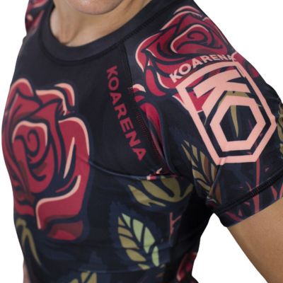 KOARENA Roses Rashguard Woman SS Nero