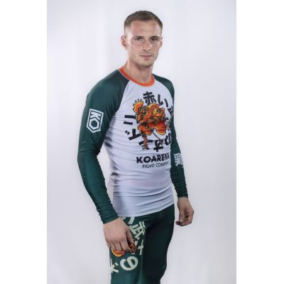 KOARENA Samurai Chicken Rashguard LS Verde-Bianco