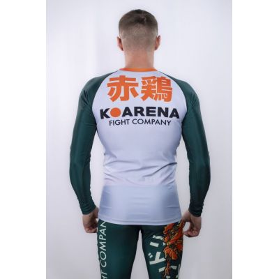 KOARENA Samurai Chicken Rashguard LS Verde-Branco