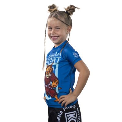 KOARENA Tiger Rashguard Kids SS Azul