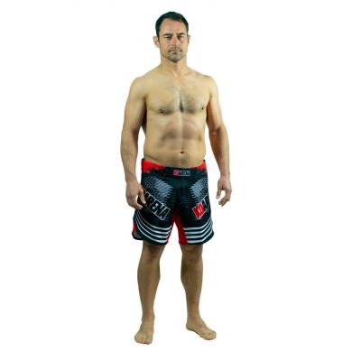 KOARENA Utopia Fight Shorts Preto-Vermelho