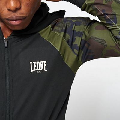 Leone 1947 Camo Hooded Light Sweatshirt Verde