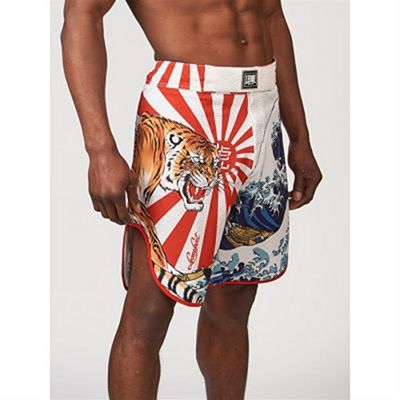 Leone 1947 Japan Tiger MMA Shorts Blanco-Rojo